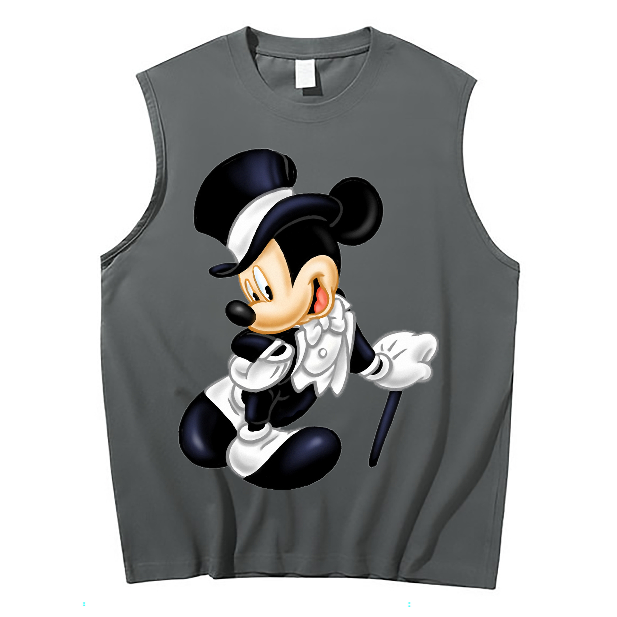 ミッキーマウス Mickey Mouse コットン100％タンクトップ（フロントプリント）